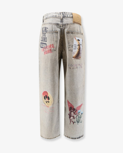 Cotton jeans with all-over print