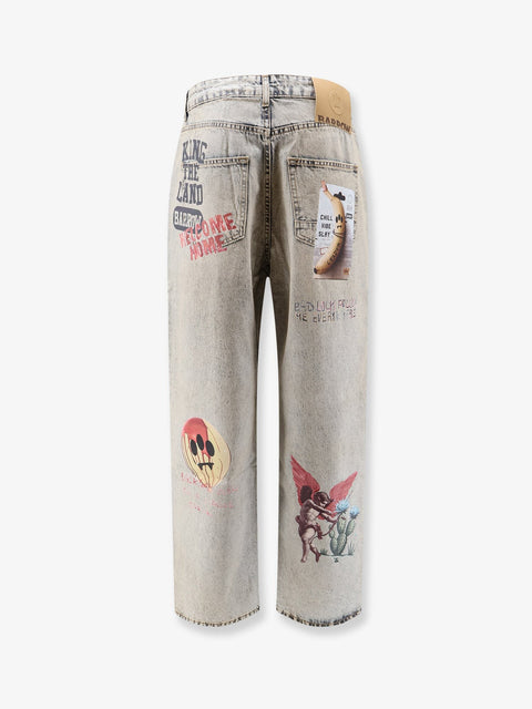 Cotton jeans with all-over print