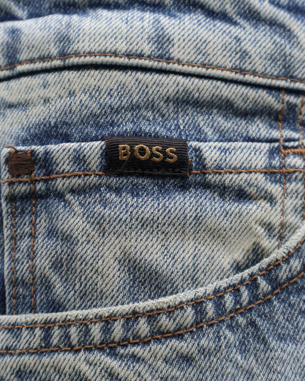 Cotton jeans with back suede logo patch