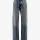 Cotton jeans with back suede logo patch
