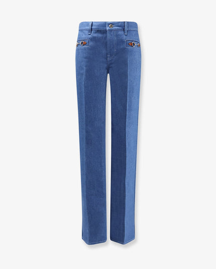 Cotton jeans with iconic frontal Horsebits