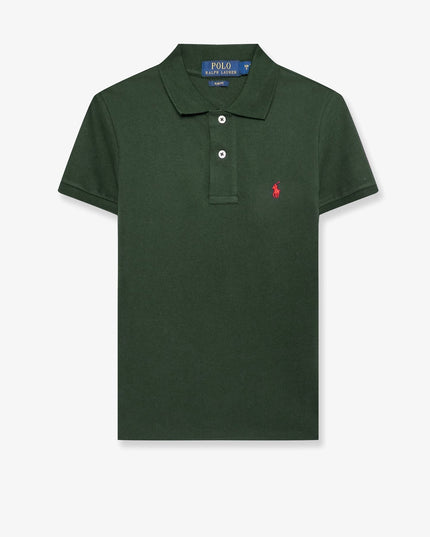 Cotton polo shirt with embroidered logo on the front