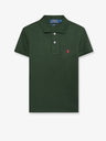 Cotton polo shirt with embroidered logo on the front