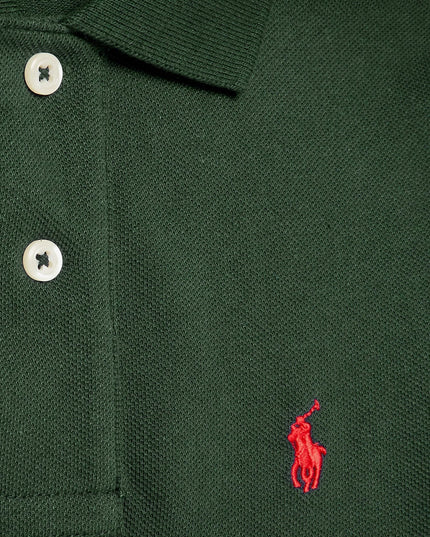 Cotton polo shirt with embroidered logo on the front
