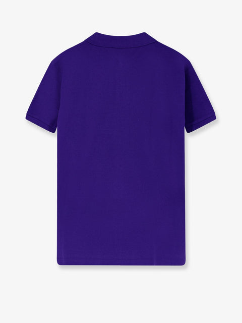 Cotton polo shirt with frontal embroidered logo