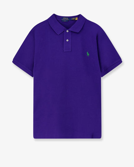 Cotton polo shirt with frontal embroidered logo