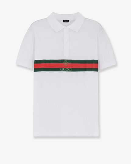 Cotton polo shirt with Web print on the front