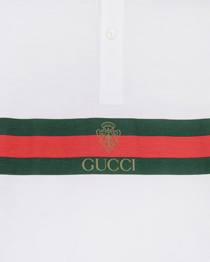Cotton polo shirt with Web print on the front