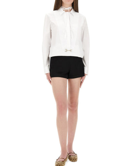COTTON POPLIN SHIRT WITH CLAMP