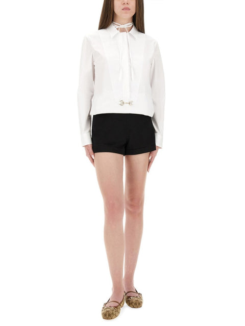 COTTON POPLIN SHIRT WITH CLAMP