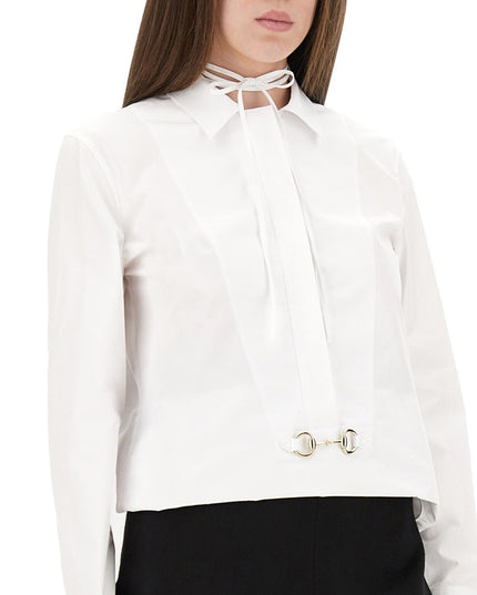 COTTON POPLIN SHIRT WITH CLAMP