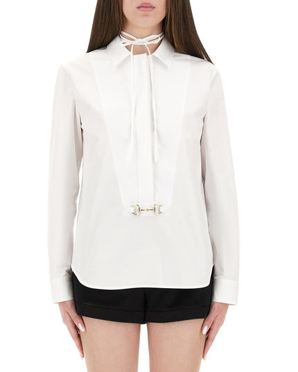 COTTON POPLIN SHIRT WITH CLAMP