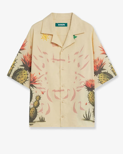 Cotton shirt with cactus print