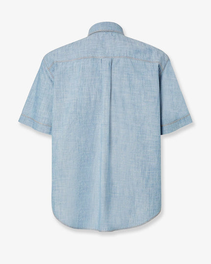 Cotton shirt with denim effect