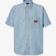 Cotton shirt with denim effect
