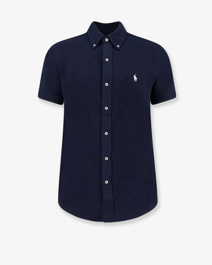 Cotton shirt with front embroidered logo