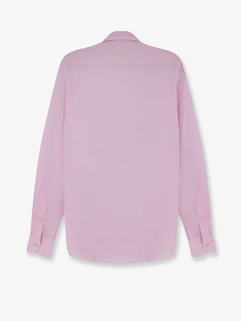Cotton shirt with front embroidered logo