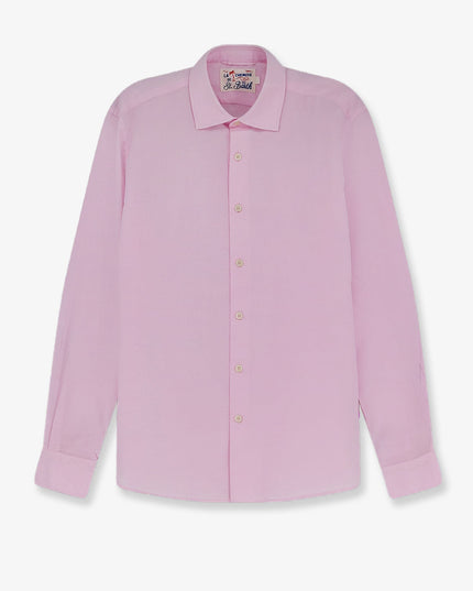 Cotton shirt with front embroidered logo