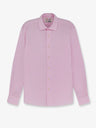 Cotton shirt with front embroidered logo