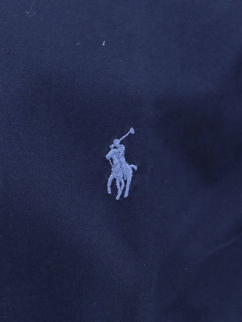 Cotton shirt with front embroidered logo