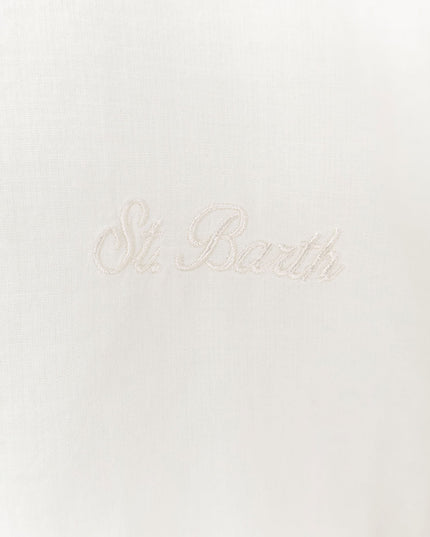 Cotton shirt with front embroidered logo