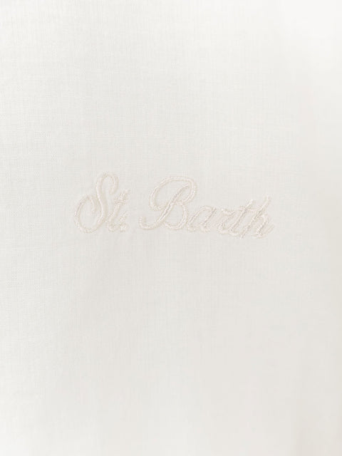 Cotton shirt with front embroidered logo
