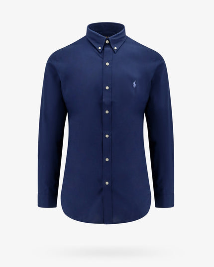 Cotton shirt with front embroidered logo