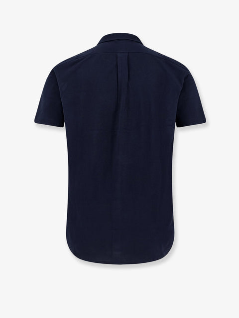 Cotton shirt with front embroidered logo