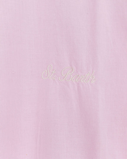 Cotton shirt with front embroidered logo
