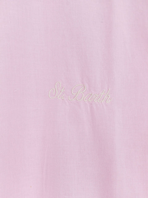 Cotton shirt with front embroidered logo
