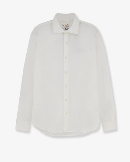 Cotton shirt with front embroidered logo