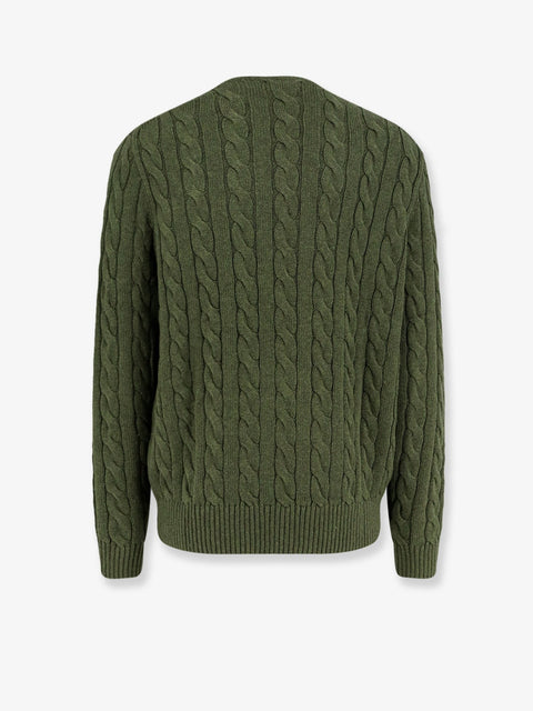 Cotton sweater with embroidered logo on the front