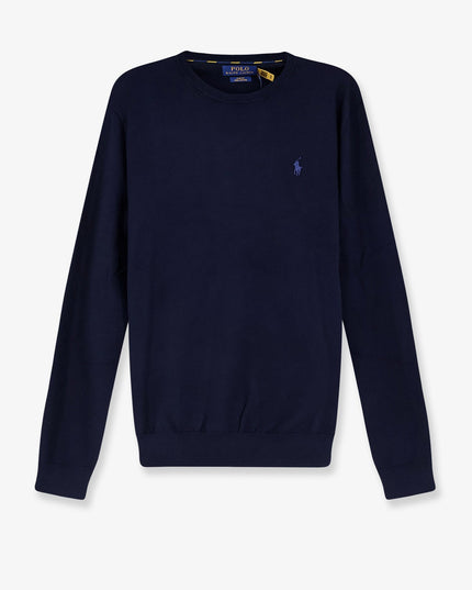 Cotton sweater with embroidered logo on the front