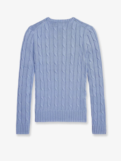 Cotton sweater with embroidered logo on the front