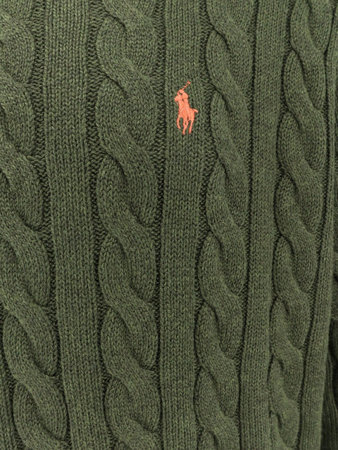 Cotton sweater with embroidered logo on the front