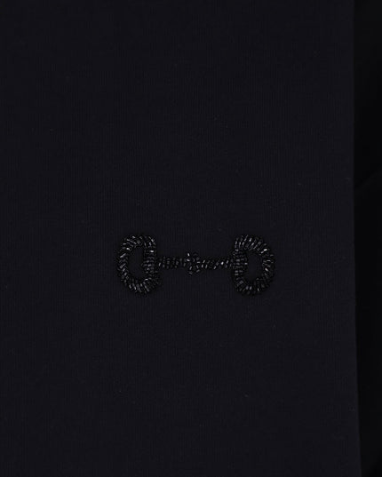 Cotton sweatshirt with beaded Horsebit detail