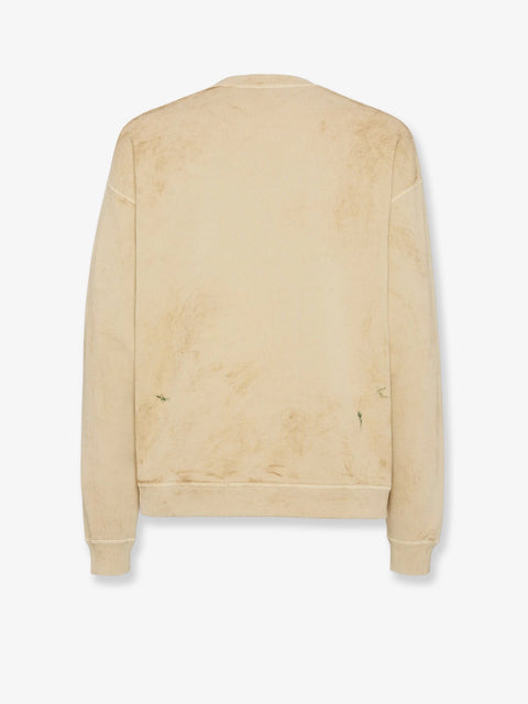 Cotton sweatshirt with distressed effect