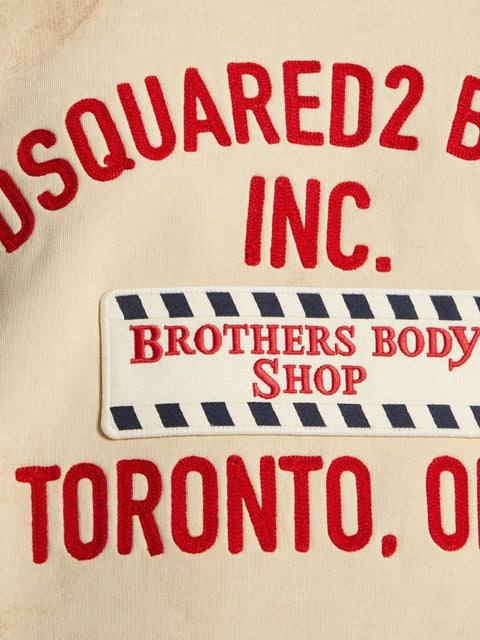 Cotton sweatshirt with distressed effect