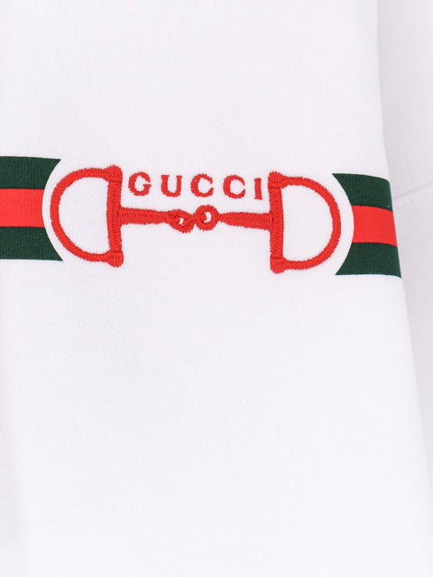 Cotton sweatshirt with embroidered Horsebit on the front