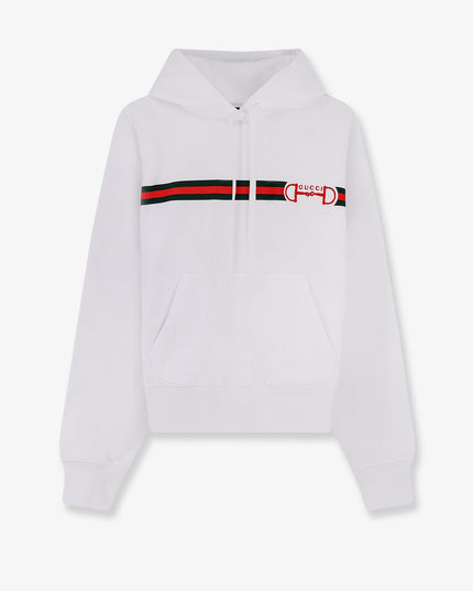 Cotton sweatshirt with embroidered Horsebit on the front