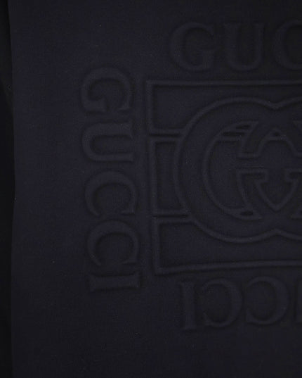 Cotton sweatshirt with frontal embossed logo