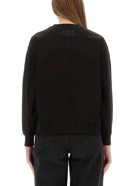 COTTON SWEATSHIRT WITH "HAPPY TIGER" PATCH