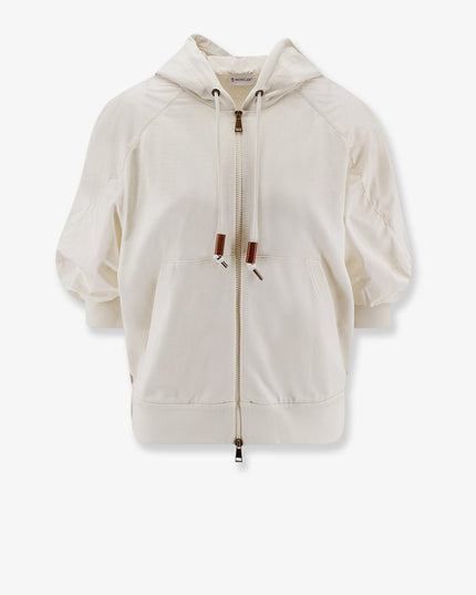 Cotton sweatshirt with nylon sleeves