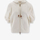 Cotton sweatshirt with nylon sleeves