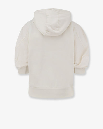 Cotton sweatshirt with nylon sleeves