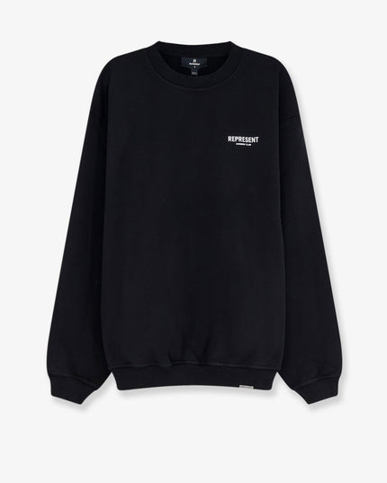 Cotton sweatshirt with printed logo on the front