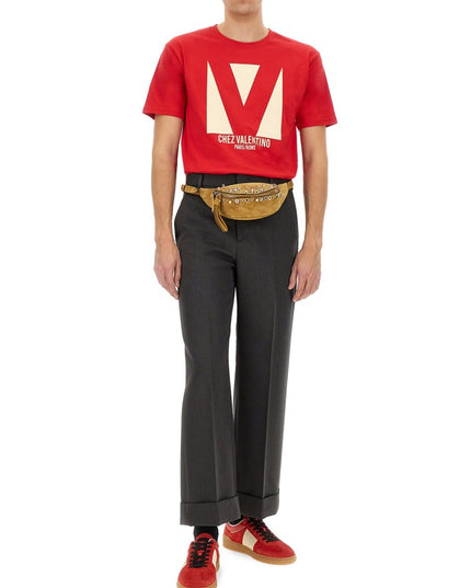 COTTON T-SHIRT WITH "CHEZ VALENTINO" PRINT