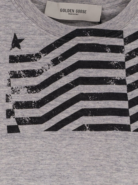 Cotton T-shirt with Flag print on the front