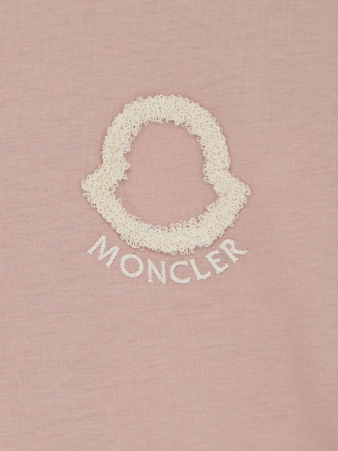 Cotton T-shirt with flocked logo on the front