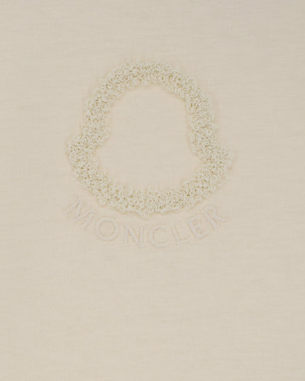 Cotton T-shirt with flocked logo on the front